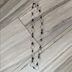 Lia Sophia Black/Silver Long Necklace